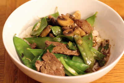 Teriyaki Stir-Fried Beef with Snow Peas and Mushrooms